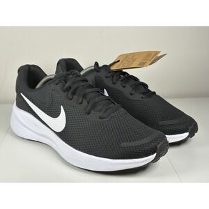 Size 11 - Nike Revolution 7 Black White Mens Running Shoes NWOB